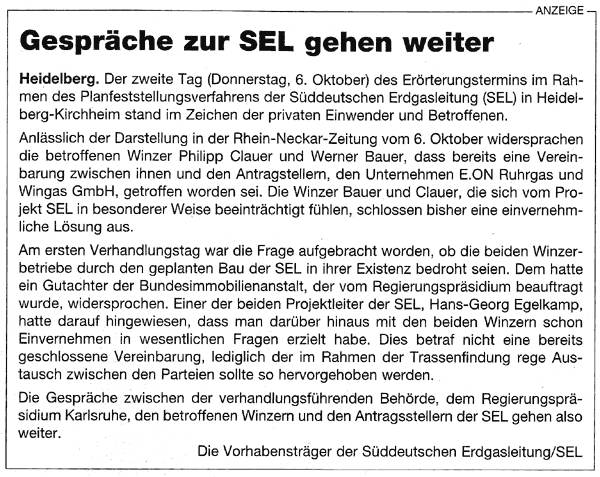 Die SEL-Anzeige, klicken für Textversion